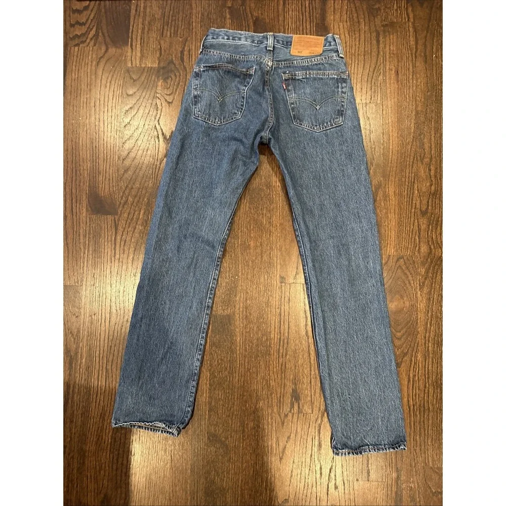 Levi's 501 W28 L32 Button Fly Leather‎ Patch Jeans Actual Inseam 30.5